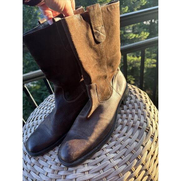 To Boot New York Adam Derrick Men’s 10 Leather Suede Calf Pull On Boots Brown - Picture 11 of 16